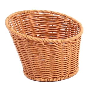 Magideal - Canasta Redonda Tejida Redonda Siring Siring Organizando Frutas Canasta De Alimentos Práctico Para La Exhibición De Servicio Al Aire Libre Del Hotel 13.5X10.5X8Cm