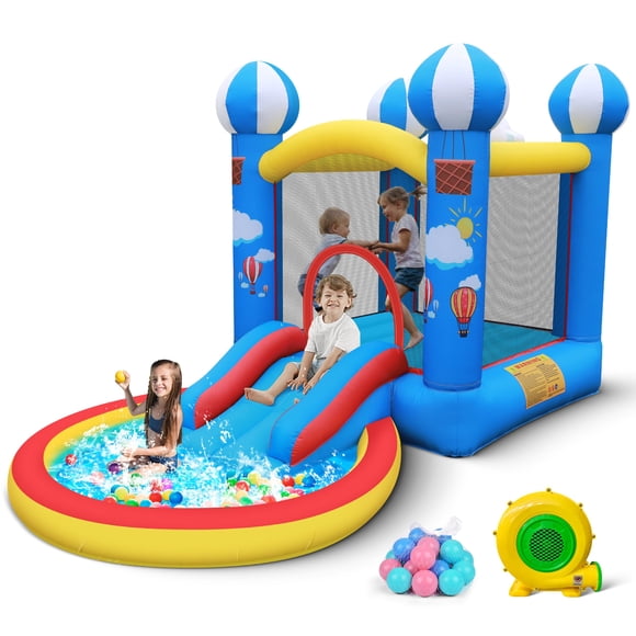 Casa hinchable Culaluva 4 en 1 con piscina de bolas y tobogán