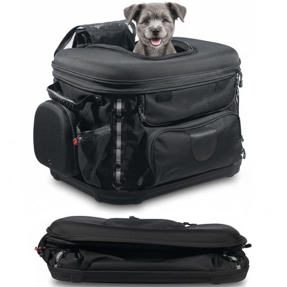 Transportín para mascotas UALLIN para motocicleta 49x33x32 cm 20 lb (9 kg) (negro)