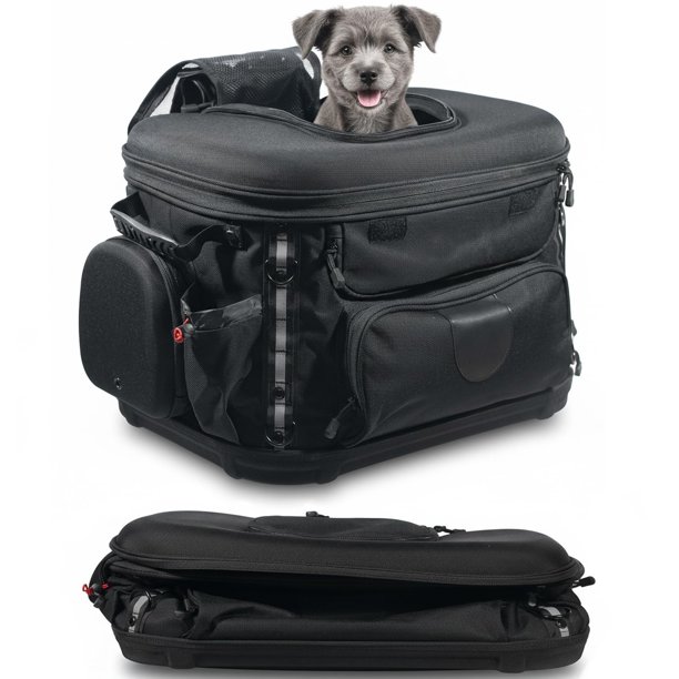 Transportín para mascotas UALLIN para motocicleta 49x33x32 cm 20 lb (9 kg) (negro)