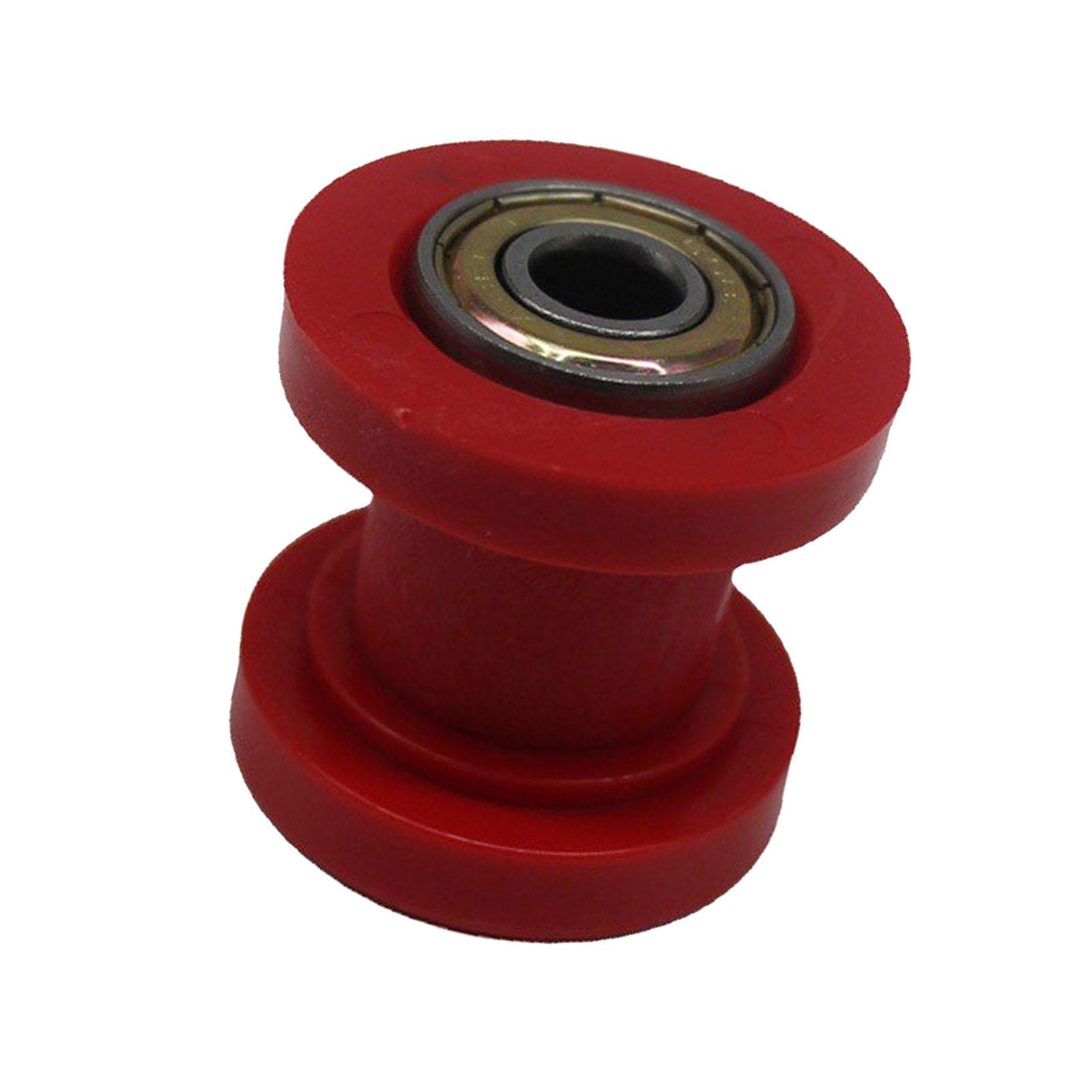 Magideal - Tensor De Polea De Rodillo De Cadena Genérico, Rueda Guía De 8 Mm, Ajustador De Rodillo De Cadena Universal Para Mini Bicicletas De Motocross Reemplaz Rojo
