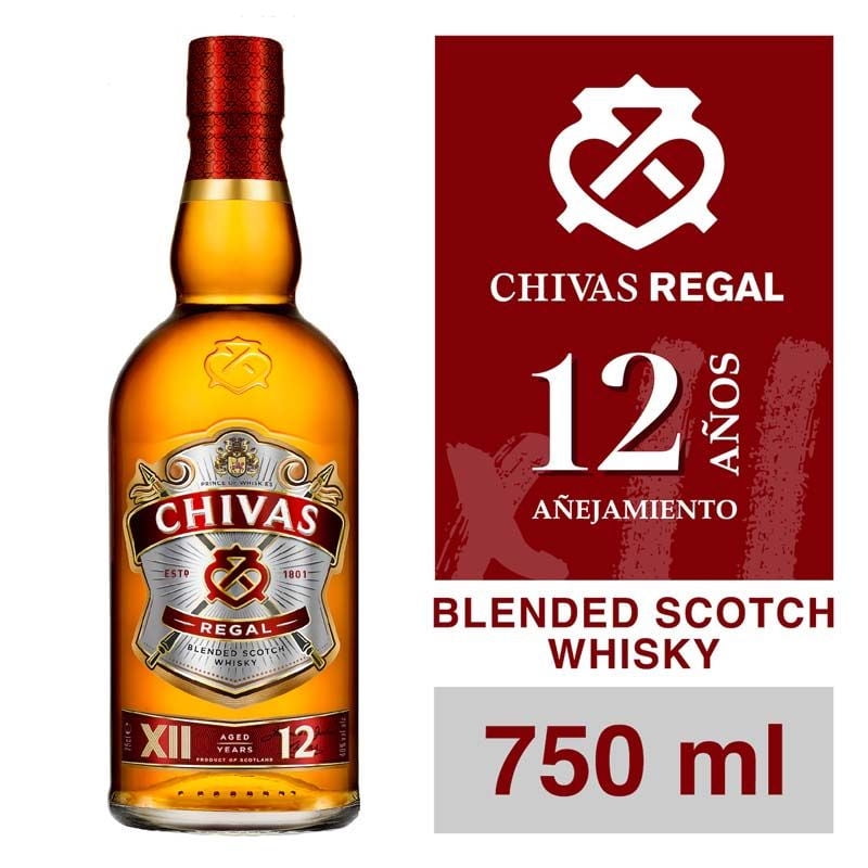 Whisky Blended Scotch 12 Años 40° Botella 750 ml Chivas Regal