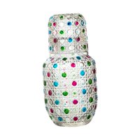 Bothyi - Juego De Jarra De Agua Y Cristal Para Mesita De Noche, Regalo Para El Hogar Y La Oficina, Jarra De Cristal Con Diseño De Diamantes