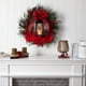 thumbnail image 4 of Corona de Navidad con forma de flor de pascua casi natural, 70 cm, con vela LED, 4 of 4