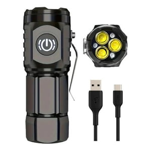 N-Ofertas - Mini Linterna 3 Led Táctica Recargable Usb Gancho