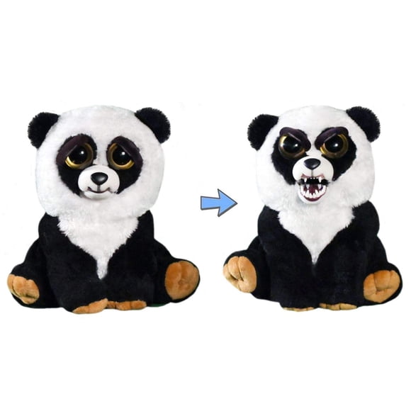 Cinturón negro de peluche con forma de panda Feisty Pets, 8,5 cm de altura