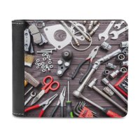 Desmarcar - Herramientas Cartera De Cuero Pu Para Hombres, Tarjetero Bifold Delgado, Cartera Minimalista De Cuero Sintético Suave