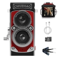 Fanten - Cámara Digital Chuzhao Vintage Mini De 12 Mp 1080P Roja Con 16 Gb
