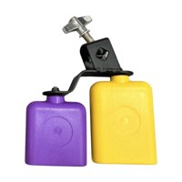 Magideal - Campana De Dos Colores Con Soporte Ajustable, Instrumento De Percusión Profesional De Alta Resistencia, Campana De Doble Montaje Para Reuniones Famili