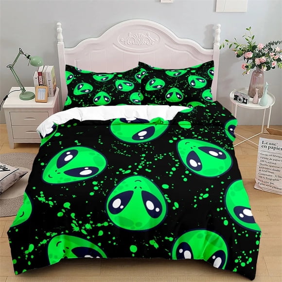 Aliens-Children's All Season Duvet Cover and Pillowcases Comforter Sets Soft Quilt Cover Double