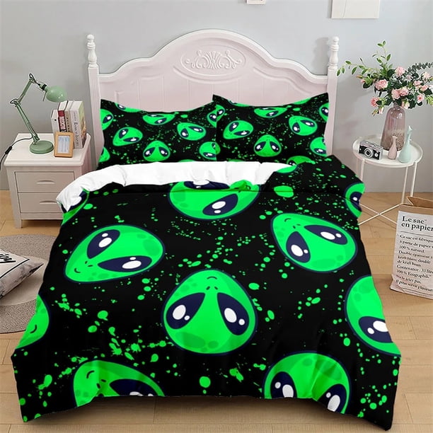 Aliens-Children's All Season Duvet Cover and Pillowcases Comforter Sets Soft Quilt Cover Double