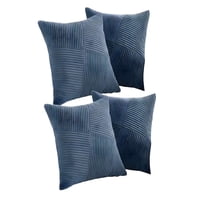 Genérico - Pack De 4 Fundas De Cojin Felpa Azul