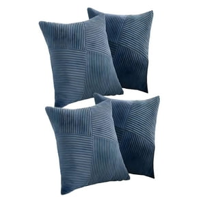 Genérico - Set De 4 Fundas De Cojin Felpa Azul