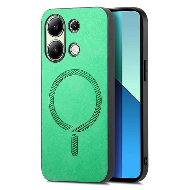 Magnetic Slim Case for Xiaomi Redmi Note 13 4G with Camera Guard & Anti-Scratch Back Green