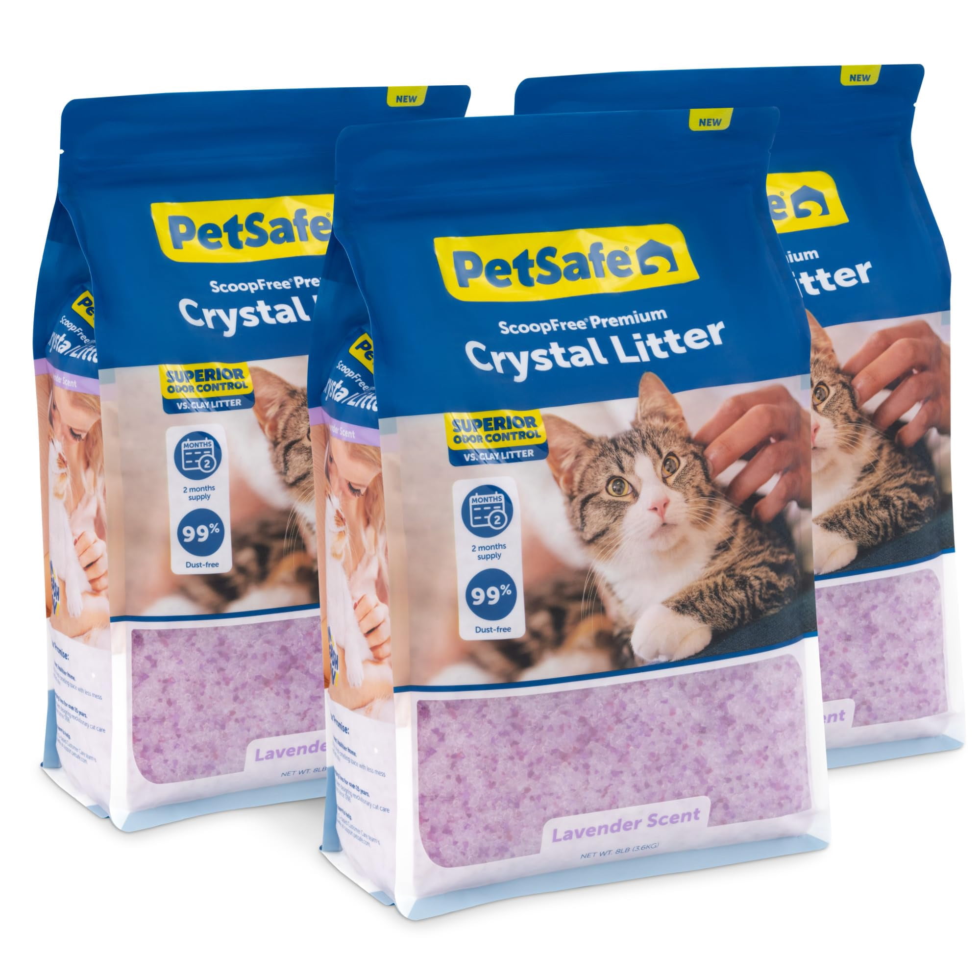 Arena Para Gatos Petsafe, Sin Cuchara, De Cristal De Primera Calidad, Bolsas De 3 X 3,6 Kg