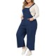 thumbnail image 4 of Agnes Orinda Pantalones de Petos para Mujer Talla Grande, Mono Casual de Mezclilla con Tirantes Ajustables, 1X Azul Oscuro, 4 of 6