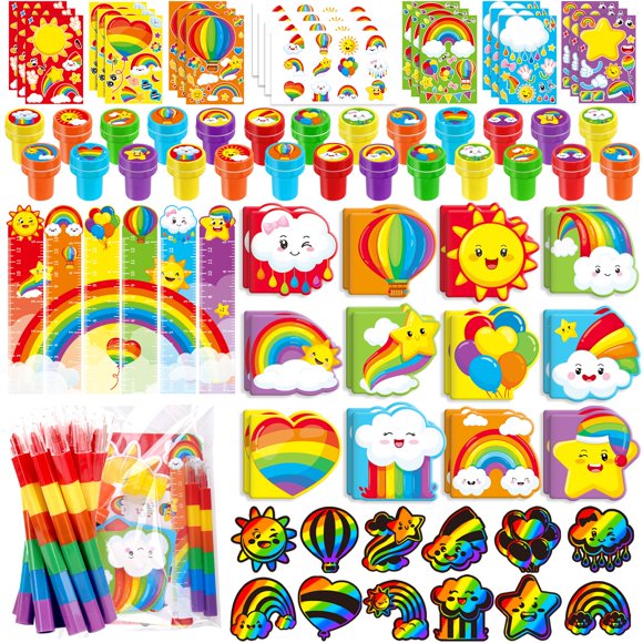Set de Papelería BenLouis 96 Piezas Arcoíris para Niños – Ideal para Regalos de Fiesta