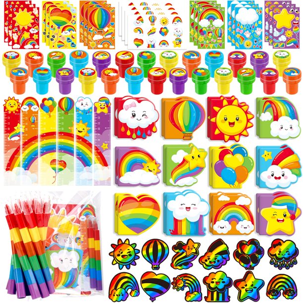 Set de Papelería BenLouis 96 Piezas Arcoíris para Niños – Ideal para Regalos de Fiesta
