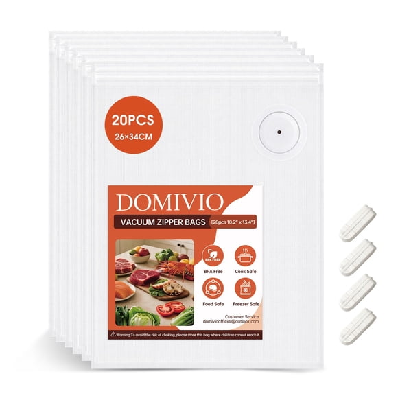Bolsas de almacenamiento al vacío DOMIVIO 20 unidades 26 x 34 cm sin BPA