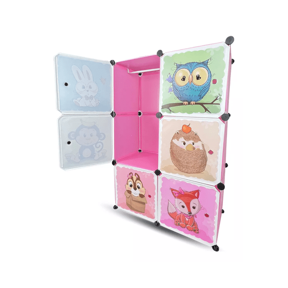 Closet organizador para niños, color rosado