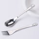thumbnail image 2 of Add a touch of cuteness to your meals with our 2pcs/set Rabbit Fork Spoon made of durable stainless steel, 2 of 5