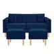 thumbnail image 1 of Sofa New Retro 3C + 2 Pouf Felpa 05 Azul Marino, 1 of 6