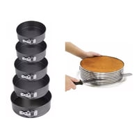 Genérico - Set 6 Moldes Redondos + Cortador Bizcocho Torta Repostería