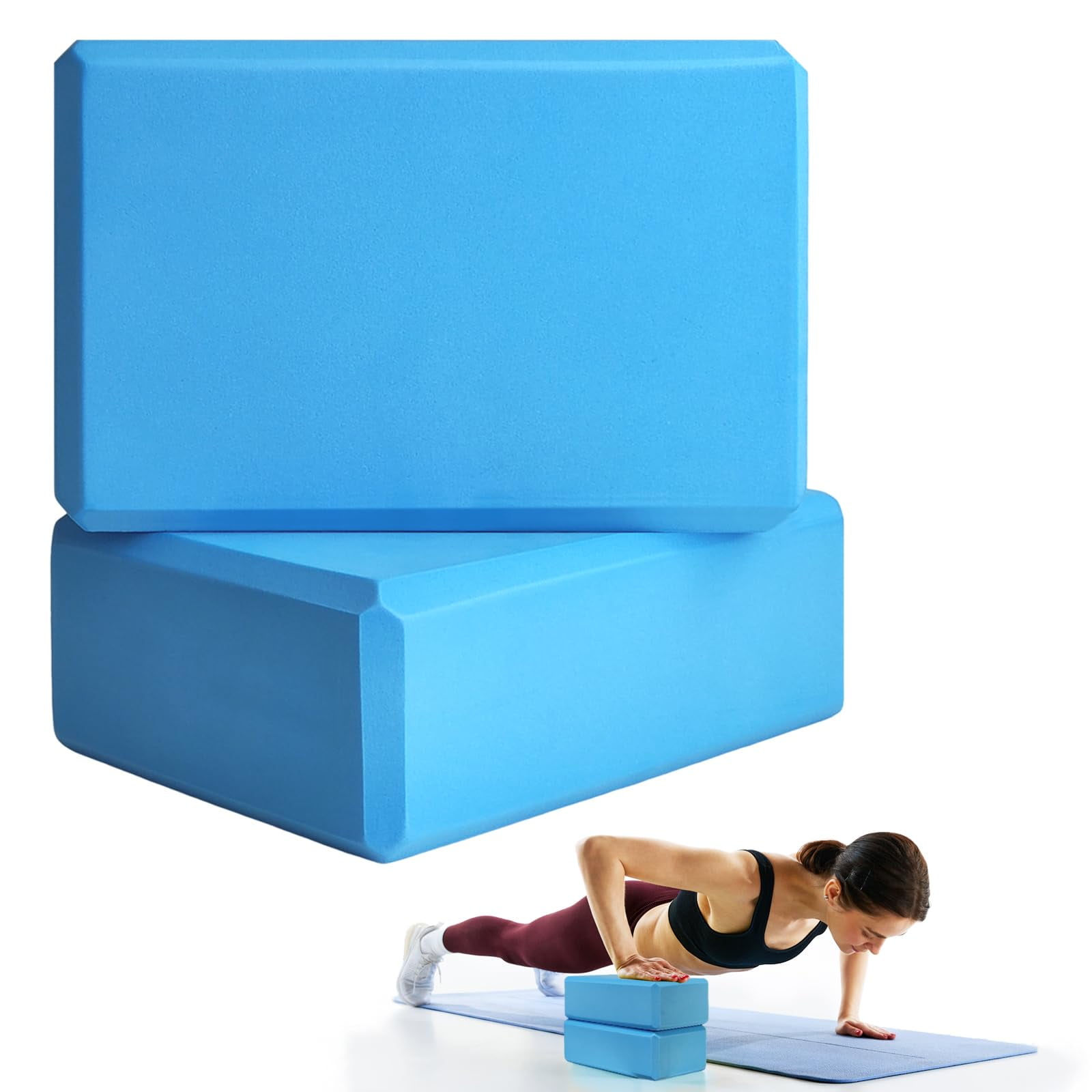 Bloques De Yoga Septo De Espuma De 9 X 15 X 23 Cm, 2 Unidades, Para Pilates Y Estiramientos