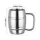 thumbnail image 3 of 2 piezas 304 barriles de acero inoxidable tazas de 16 onzas doble pared taza de café taza de cerveza con mango para partido viaje vaso té bebidas calientes frías aisladas, 3 of 3