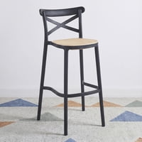Venhoouse - Taburete Crossback Danubio 66Cm Piso Bar O Terraza Apilable Negro