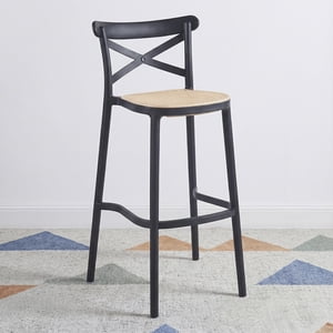 Venhoouse - Taburete Crossback Danubio 66Cm Piso Bar O Terraza Apilable Negro