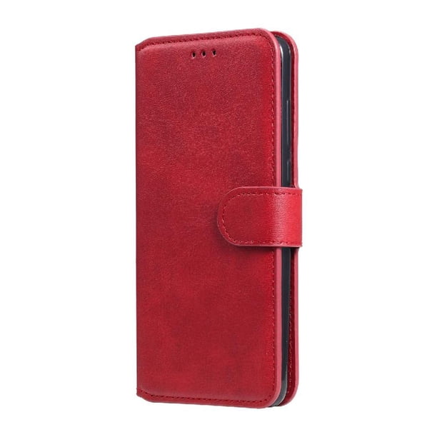 Funda Billetera para Realme C25 con Porta Tarjetas y Soporte Ajustable Rojo