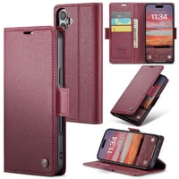 Caseme Tipo Cartera Iphone 16 Plus Con Cierre Magnético, Rfid, Tarjetero, Soporte, Carga Inalámbrica
