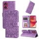 thumbnail image 5 of Funda tipo cartera FOXDOCK para Motorola Edge 50 Fusion , diseño girasol en relieve, cuero PU, cierre magnético, soporte y tarjetero, 5 of 5