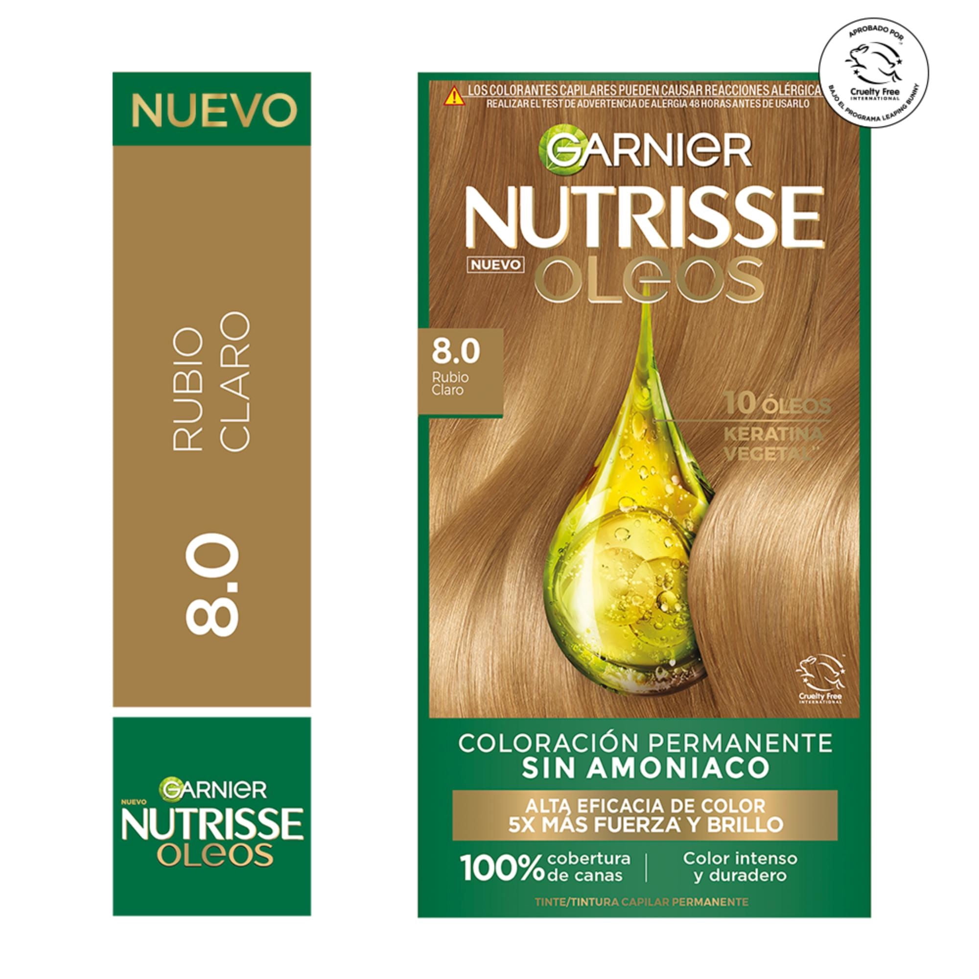 Tintura Nutrisse Cabello Oleos 8.0 Rubio Claro