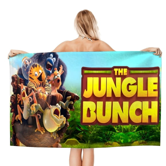 Pandilla en la Selva Toalla de playa de secado rápido con diseño temático, regalo para mujeres y niñas, ideal para cumpleaños, fans, amantes de la música, uso en la playa o al aire libre, 78 × 150 cm