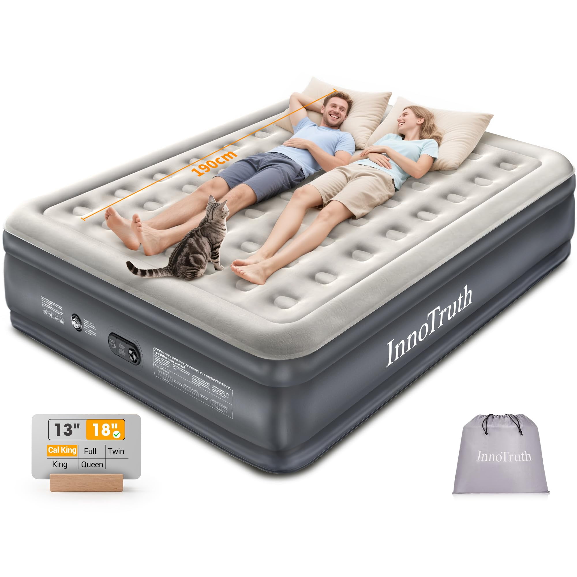 Colchón Inflable Innotruth Cal King 213x183x46cm Con Bomba Incorporada