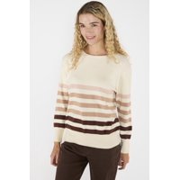 Eclipse - Sweater Rayas Luciana Crudo/Café Crema Xl