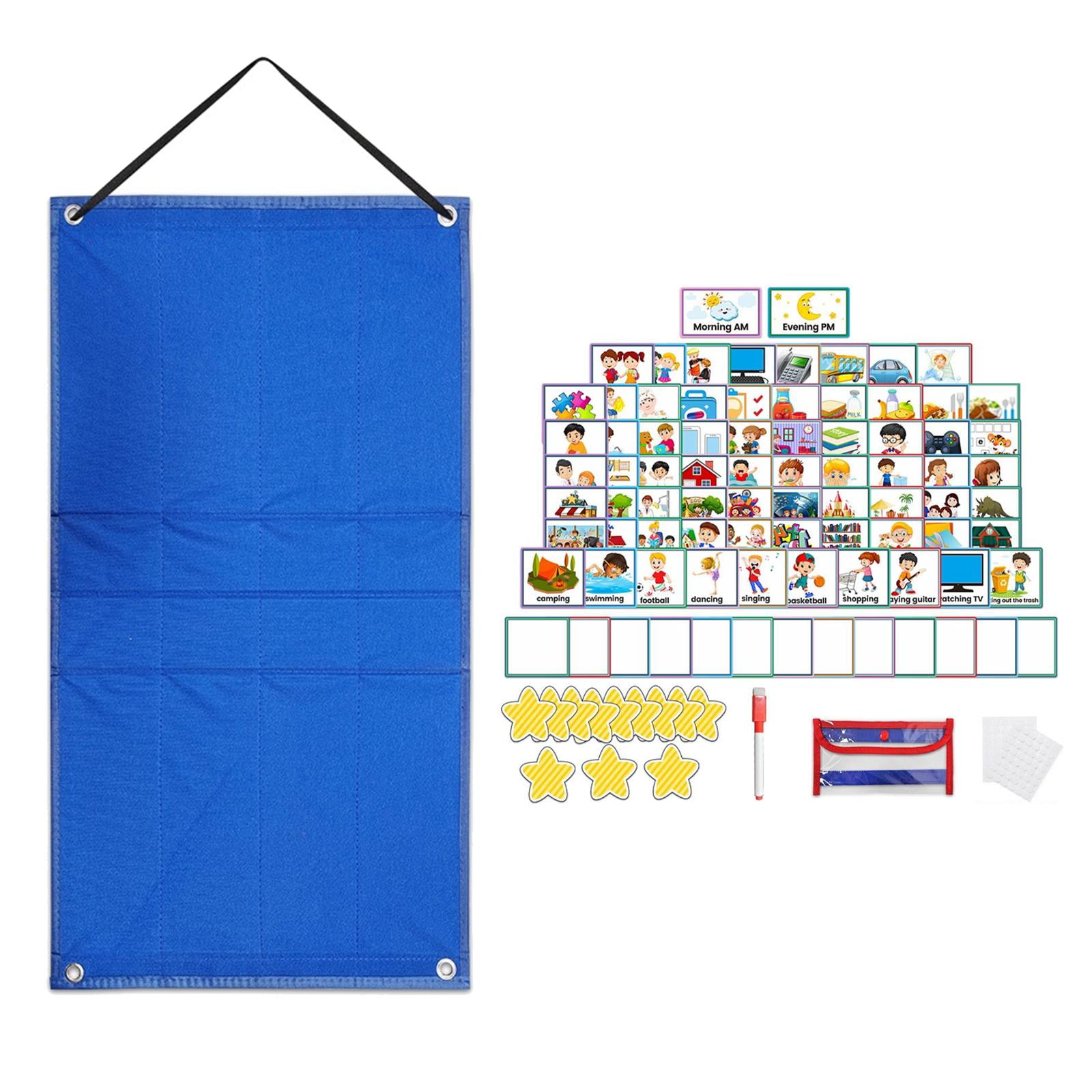 Magideal - Calendario Visual Para Niños, Planificador De Pared Con Tarjetas, Calendario De Responsabilidad Diaria, Gráfico De Bolsillo, Gráfico De Rutinas Para N