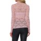 thumbnail image 3 of INSPIRE CHIC Blusa de Encaje Floral Transparente de Manga Larga con Cuello Alto para Mujer M Rosa Empolvado, 3 of 6
