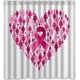 thumbnail image 1 of Cortina de ducha con lazo rosa para concienciación sobre el cáncer de mama, juego de cortinas de baño con ganchos, tamaño 66 x 72 pulgadas, 1 of 3