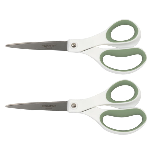 Tijeras Fiskars Everyday Titanium de 20 cm con SoftGrip, paquete de 2