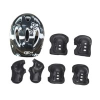 Ioensy - Kit De 7 Cascos De Bicicleta Para Niños, Equipo De Protección Para Niñas, Patineta Y Patinaje En Línea, Color Negro