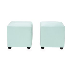 Bodevir - Set Pouf Cali 1C Felpa 30 Verde Agua