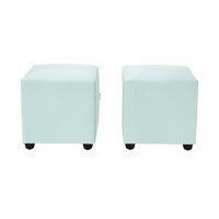Bodevir - Set Pouf Cali 1C Felpa 30 Verde Agua