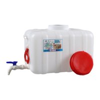 Ioensy - Contenedor De Agua De Hdpe Con Portabotellas De Agua De Entrada Y Salida Para Acampar