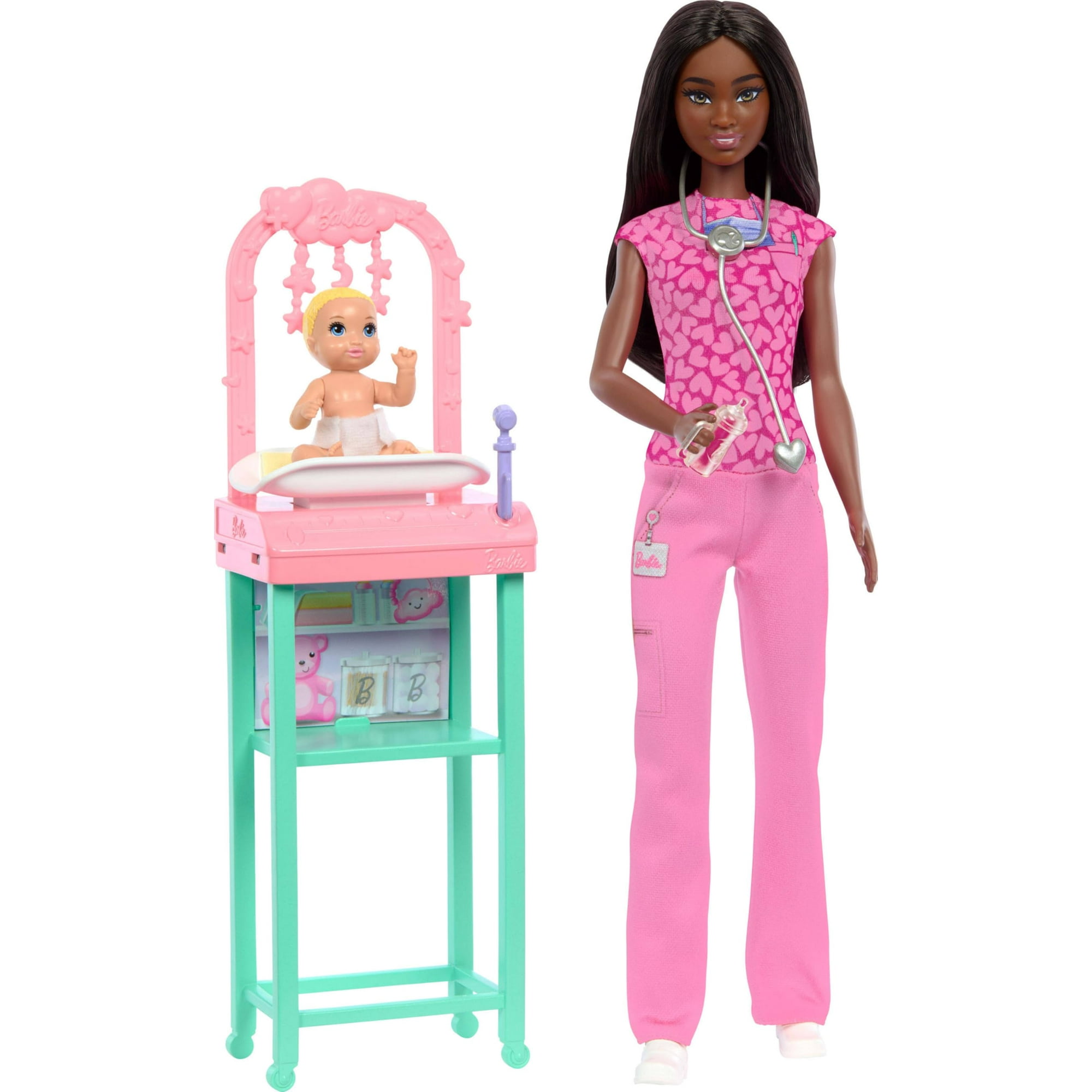 Muñeca De Moda Morena Baby Doctor Barbie Con Accesorios