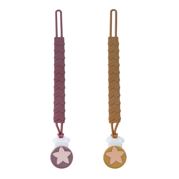 Portachupetes de silicona de una sola pieza, paquete de 2, suaves y flexibles, con textura para bebés, niños y niñas.