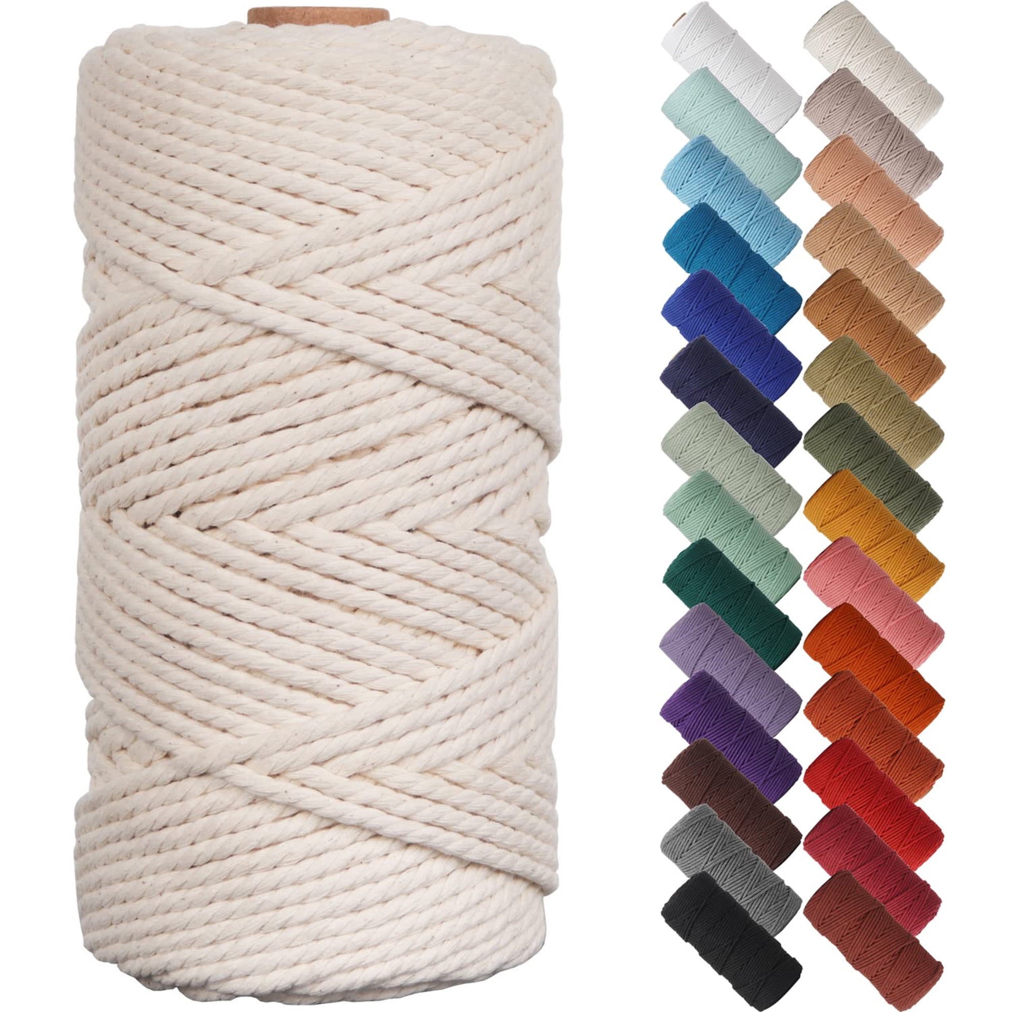 Cordón De Macramé Noanta Natural De 3 Mm X 100 M, Cuerda De Algodón Beige