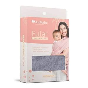 Fular Portabebé Algodón Semielasticado Gris Perla Amamantas